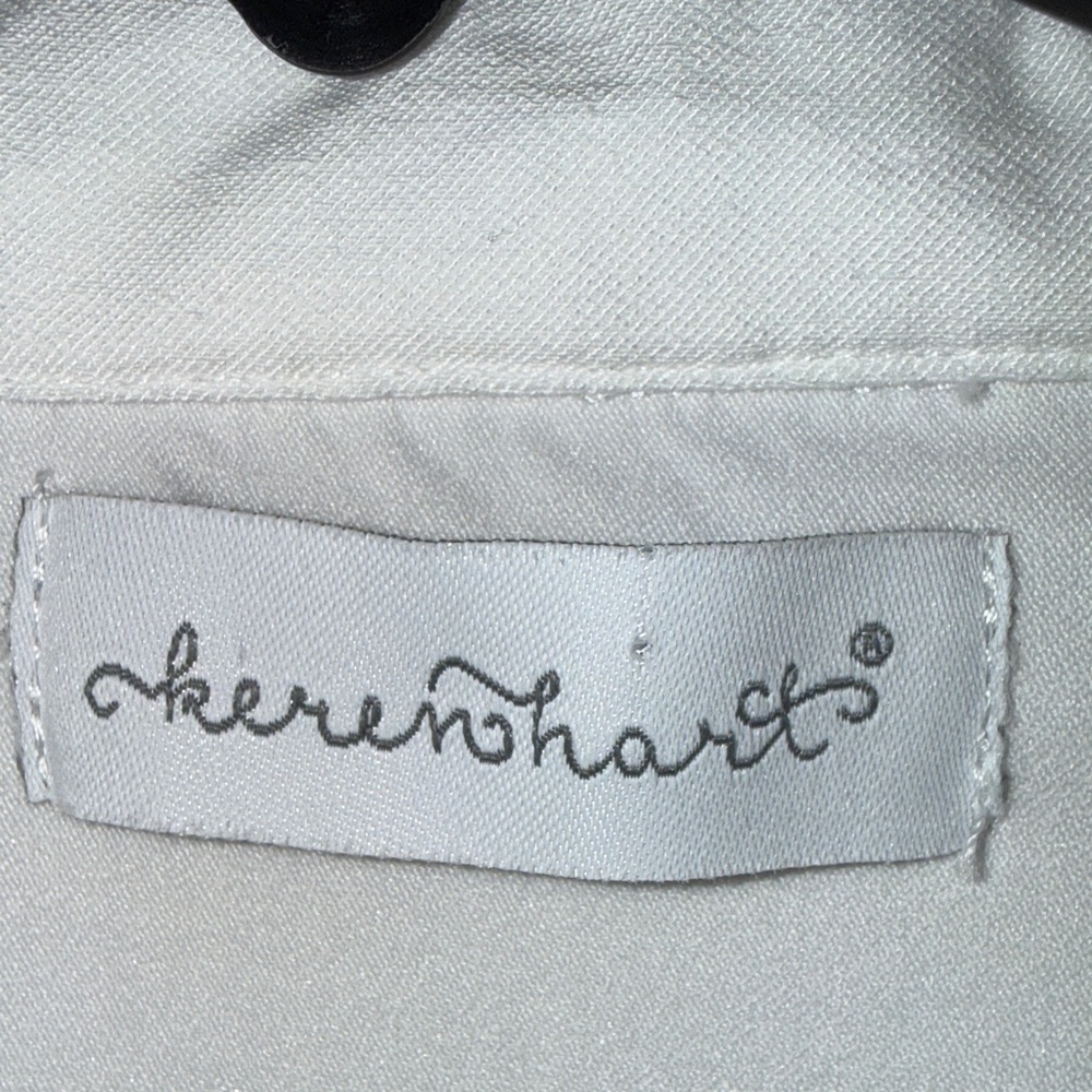 Christopher & Banks White Jean Jacket with Pink Floral Design - Picture 8 of 8